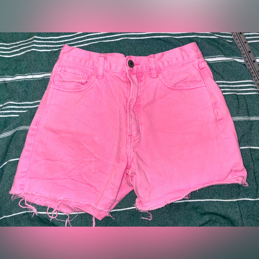 John Galt Pink Long Jean Shorts 🌵